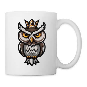 Eule Cartoon Krone - Tasse - Weiß - Rechts