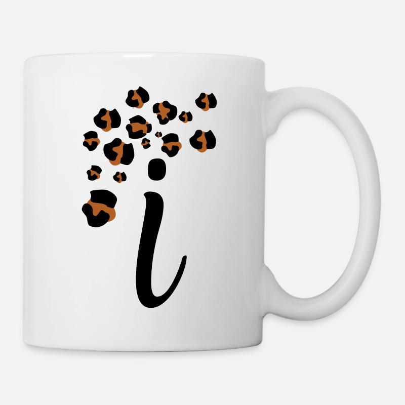 Lettre i motifs léopard - Mug blanc - blanc