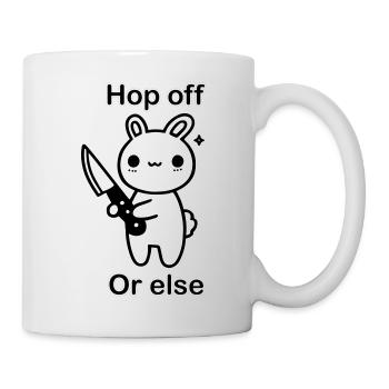 Lapin mignon avec couteau - Hop Off, ou bien design - Mug blanc - blanc - Droite
