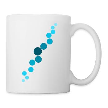 Blaue Blasen - Tasse - Weiß - Rechts
