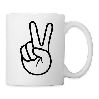 peace hand - Tasse - Weiß - Rechts