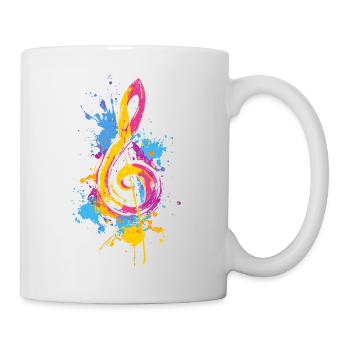 Clé colorée mélomane pop art - Mug blanc - blanc - Droite