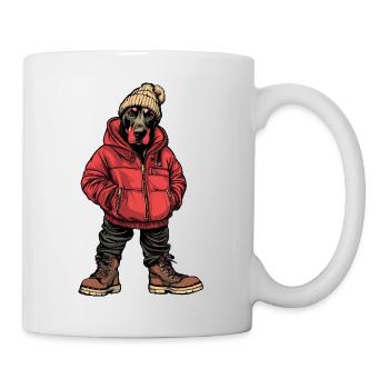 Doberman chien drôle d’hiver - Mug blanc - blanc - Droite