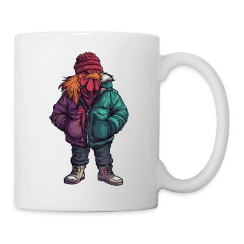 Hahn Lustig Winter - Tasse - Weiß - Rechts