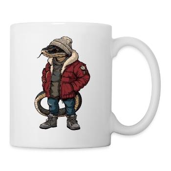 Serpent Cobra Drôle d’Hiver - Mug blanc - blanc - Droite