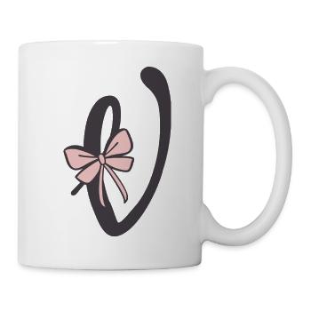 Ruban lettre initiale V - Mug blanc - blanc - Droite