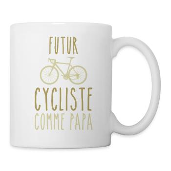 Future cyclist like dad - Mug - white - Right