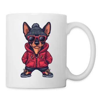 Doberman chien bande dessinée cool - Mug blanc - blanc - Droite