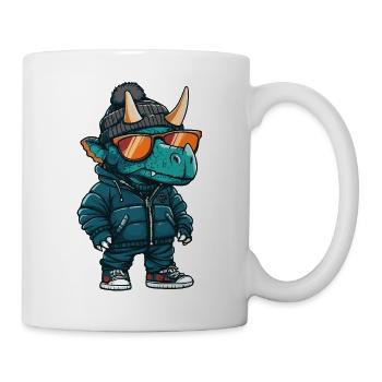 Dinosaurier triceratops Cool Comic - Tasse - Weiß - Rechts