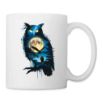 Niedliche Eule als Zauberer für einen Eulen Fans - Tasse - Weiß - Rechts