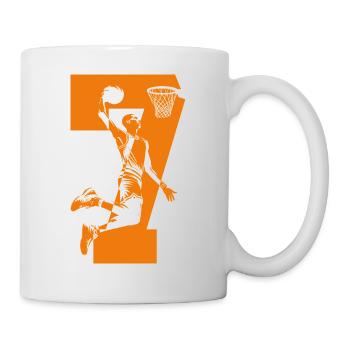 NUMMER 7 BASKETBALL 7. GEBURTSTAG - Tasse - Weiß - Rechts
