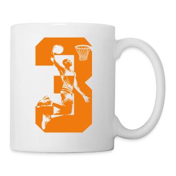 NUMMER 3 BASKETBALL 3. GEBURTSTAG - Tasse - Weiß - Rechts