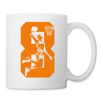NUMMER 8 BASKETBALL 8. GEBURTSTAG - Tasse - Weiß - Rechts