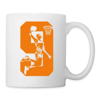 NUMMER 9 BASKETBALL 9. GEBURTSTAG - Tasse - Weiß - Rechts
