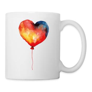 Herz Ballon Valentinstag Geburtstag - Tasse - Weiß - Rechts