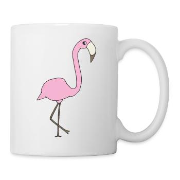 Rose flamant rose - Mug blanc - blanc - Droite