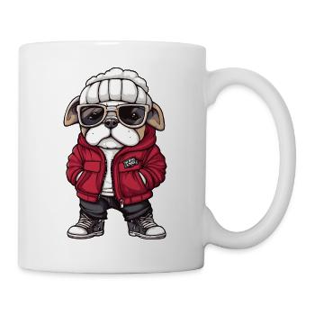 Bulldog chien bande dessinée cool - Mug blanc - blanc - Droite
