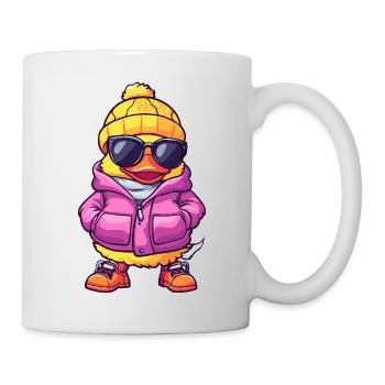 Ente Cool Comic - Tasse - Weiß - Rechts