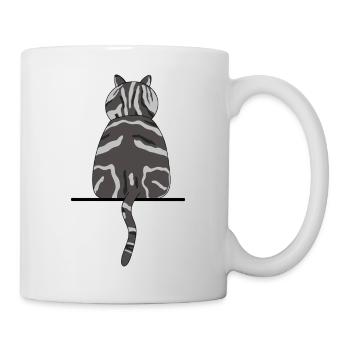 Chat sur le rebord de la fenêtre - Mug blanc - blanc - Droite