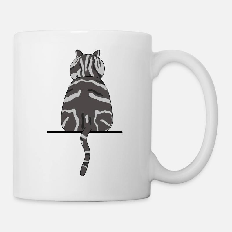 Chat sur le rebord de la fenêtre - Mug blanc - blanc