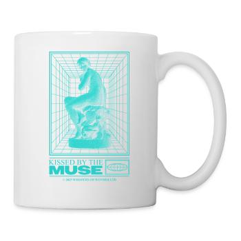 Neon-Statue im Cyberraum - Tasse - Weiß - Rechts