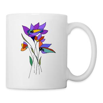 Blumen - Tasse - Weiß - Rechts