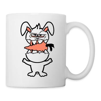Bunny Monster Evil Carrot Carrot Halloween Horror - Mug - white - Right