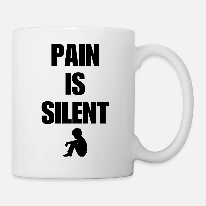 PAIN IS SILENT BOI - Painful & depression - Tasse - Weiß