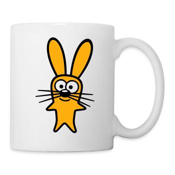 Hase Kaninchen Häschen Cartoon Kleintier niedlich - Tasse - Weiß - Rechts