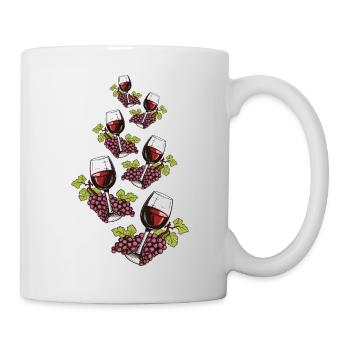 Verre à vin Raisins Vin - Mug blanc - blanc - Droite