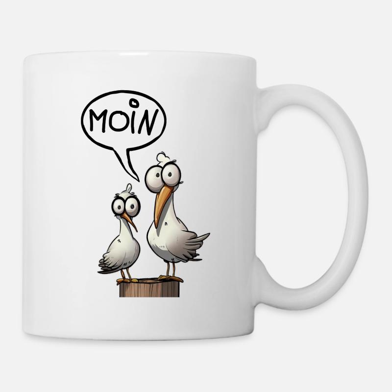 Die Bäädden Möwen - Möwe moin - Tasse - Weiß