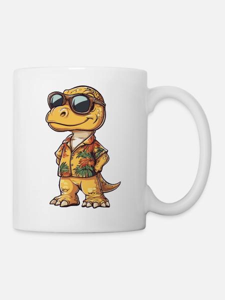 Dinosaurier brontosaurus Sommer - Tasse - Weiß
