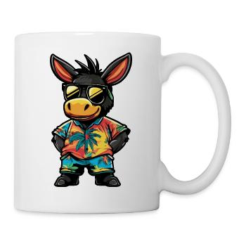 Esel Lustig Sommer - Tasse - Weiß - Rechts
