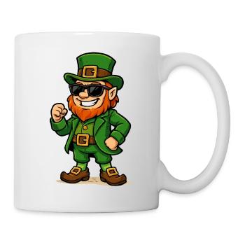leprechaun sonnenbrille comic - Tasse - Weiß - Rechts