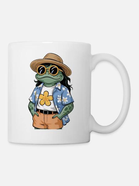 Lustiger Sommerfrosch - Tasse - Weiß