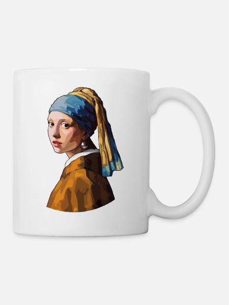 Das Mädchen mit dem Perlenohrring Stealth - Tasse - Weiß