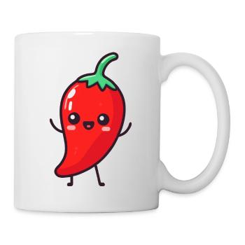Glücklicher Peperoni - Tasse - Weiß - Rechts