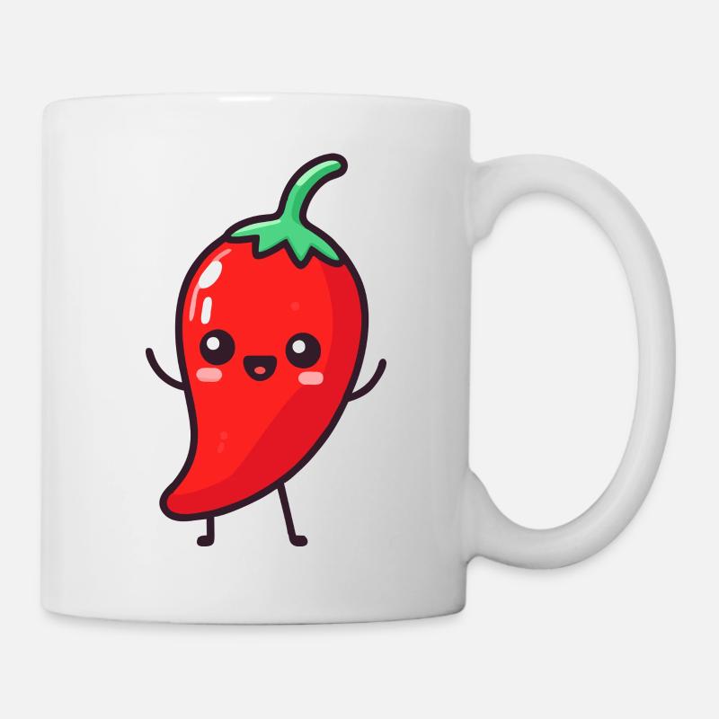 Glücklicher Peperoni - Tasse - Weiß