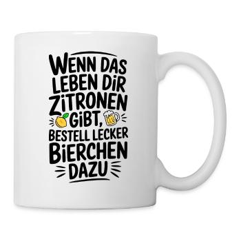 Wenn Zitrone dann lecker Bierchen - Tasse - Weiß - Rechts
