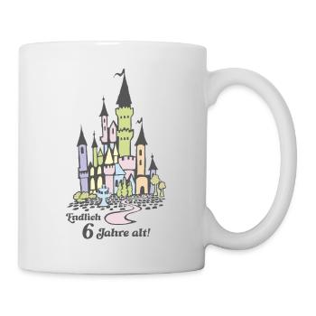 Endlich 6 Jahre alt - Tasse - Weiß - Rechts