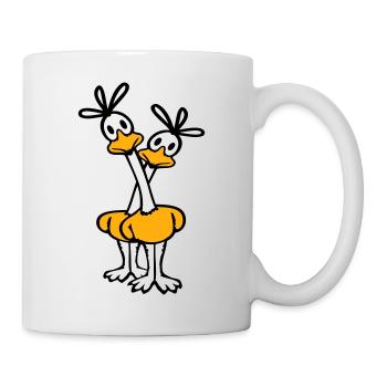 2 Road Runner Couple Coucou Oiseau Long Cou - Mug blanc - blanc - Droite