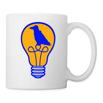Oiseau assis dans l’ampoule lampe corbeau perroquet corbeau - Mug blanc - blanc - Droite