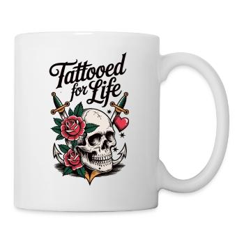 Tatouage pour la vie - Vivre tatoué, mourir librement - Mug blanc - blanc - Droite