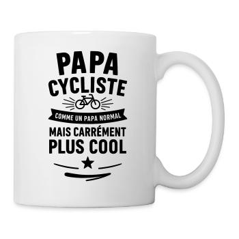 Papa cycliste – plus cool qu’un papa normal - Mug blanc - blanc - Droite