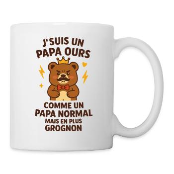 Papa ours humour idée cadeau fête des pères - Mug blanc - blanc - Droite