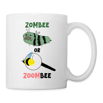 Zombee vs. Zoombee – Zombie Bee & Magnified Bee - Tasse - Weiß - Rechts