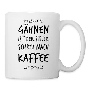 YAWNING IS THE SILENT CRY FOR COFFEE - Mug - white - Right