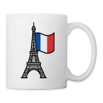 Tour Eiffel avec drapeau français - Mug blanc - blanc - Droite