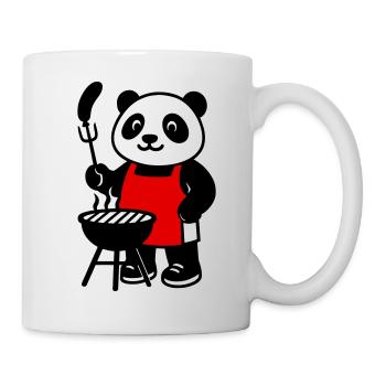 Panda BBQ - A cute panda in the middle of a ba session - Mug - white - Right