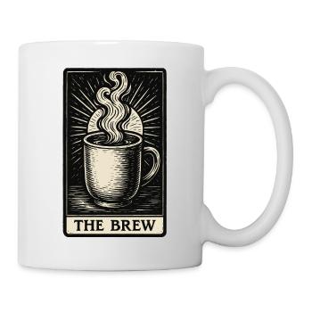 The Brew – Carte de tarot au café à l’encre vintage - Mug blanc - blanc - Droite